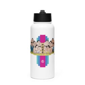 Stainless steel water bottle with a straw lid